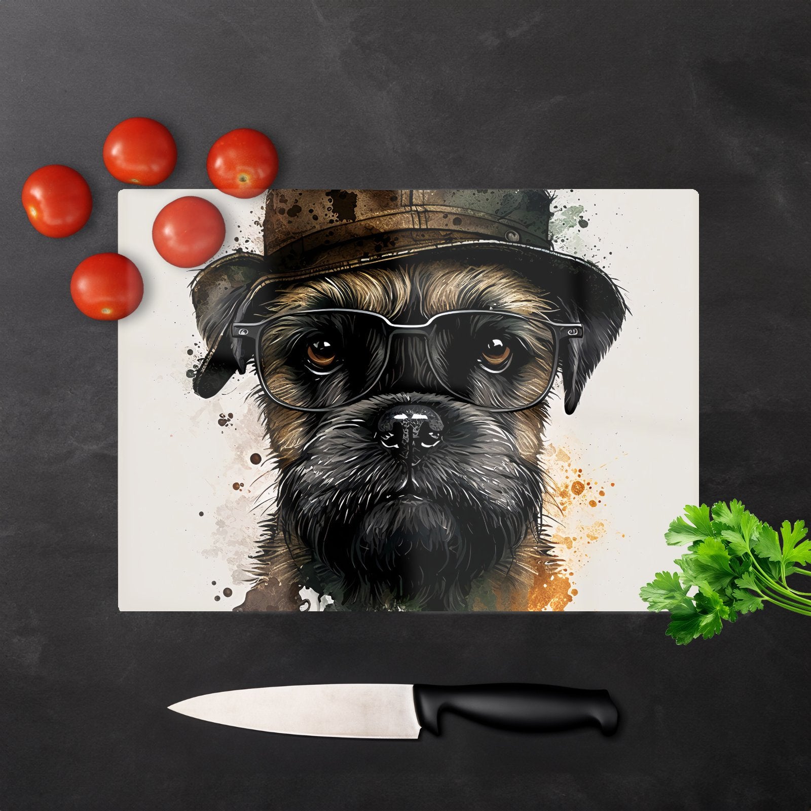 Border Terrier Dog Chopping Board
