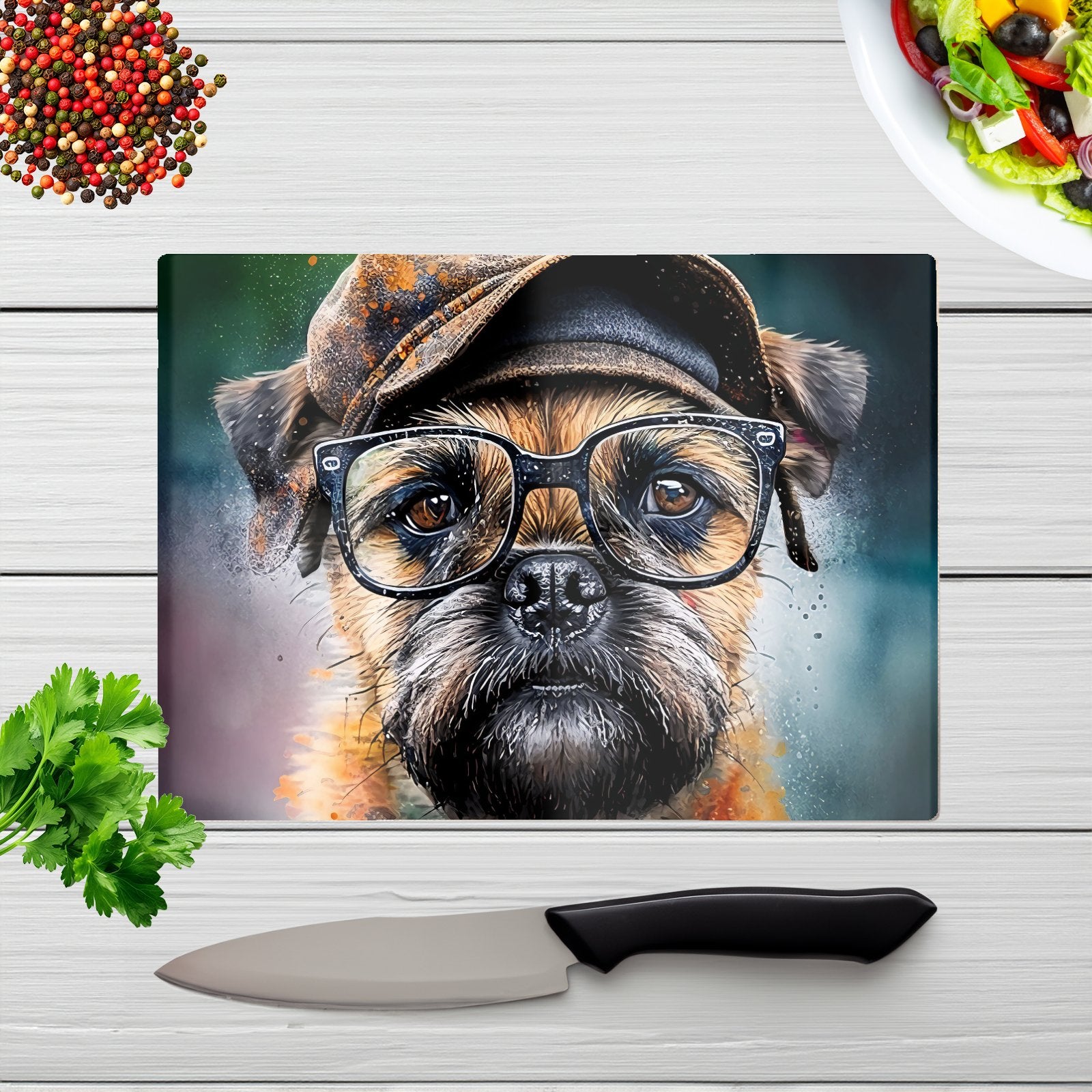 Border Terrier Dog Splashart Chopping Board