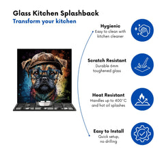 Border Terrier Dog Face Splashart Kitchen Splashback