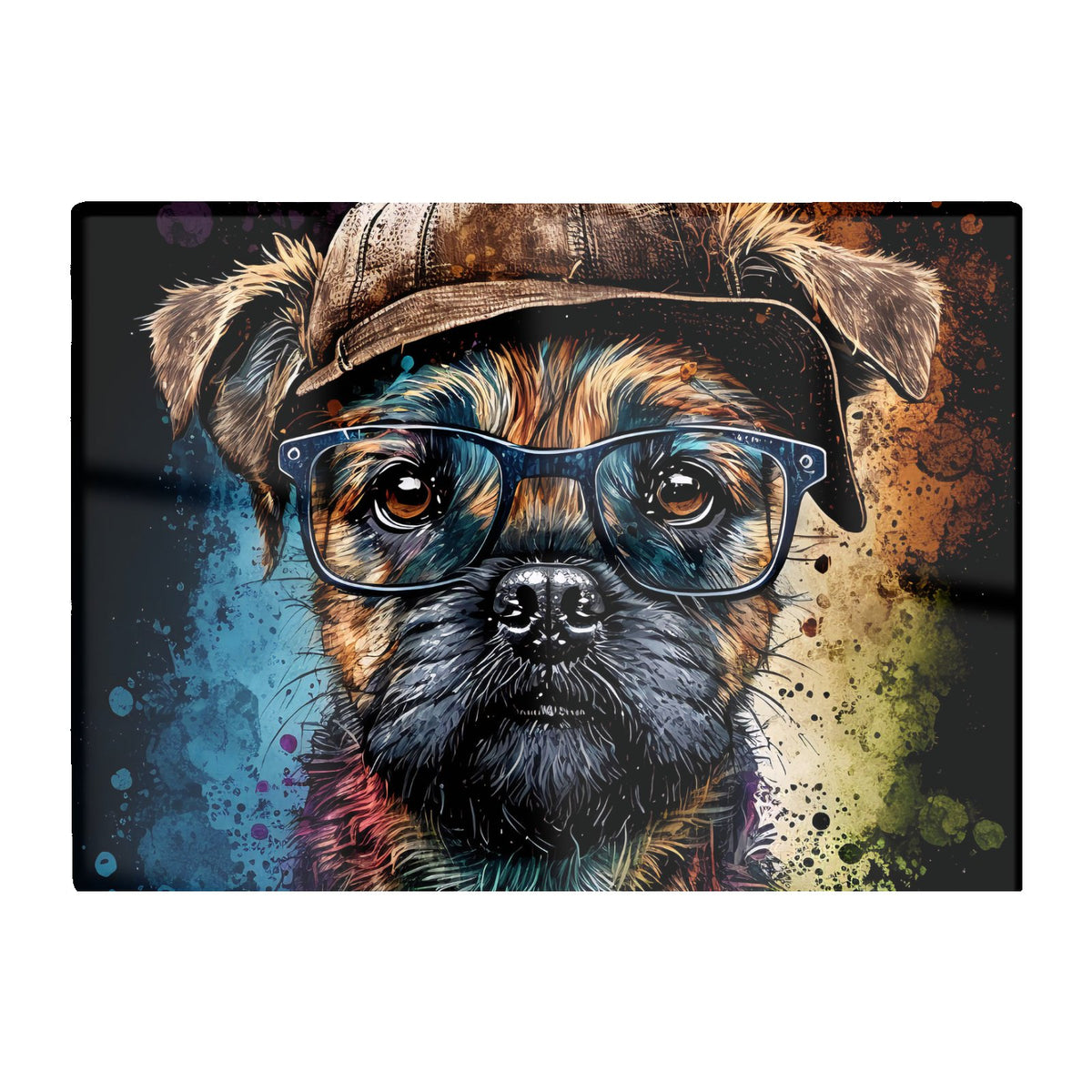 Border Terrier Dog Face Splashart Chopping Board
