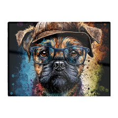Border Terrier Dog Face Splashart Chopping Board