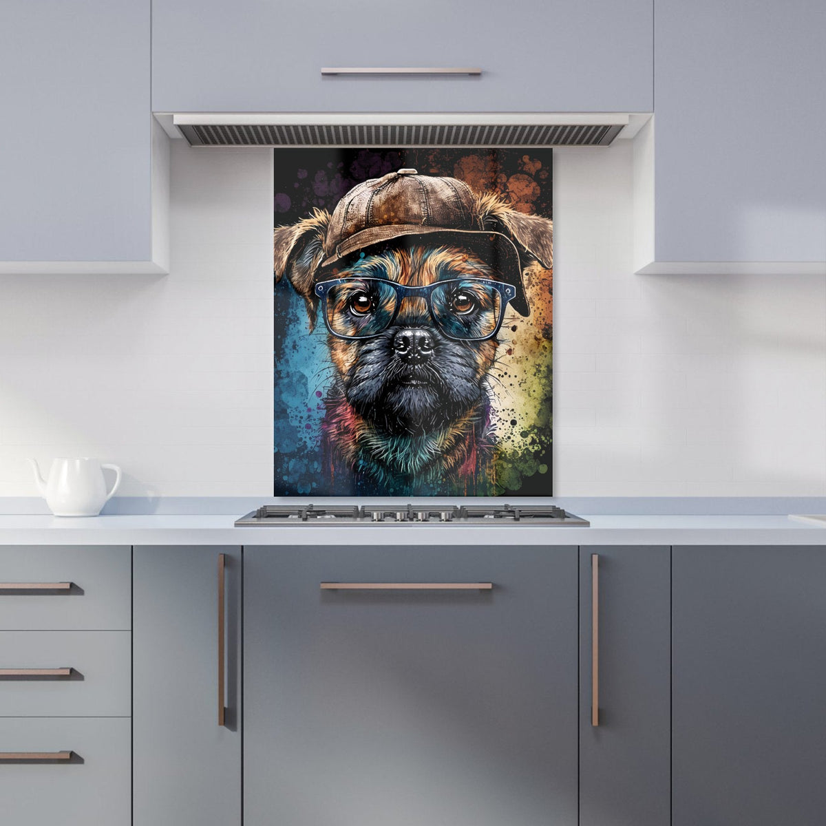 Border Terrier Dog Face Splashart Kitchen Splashback