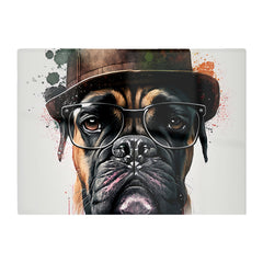 Boxer Dog With Glasses Splashart Chopping Board