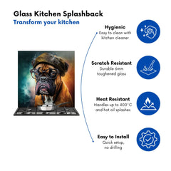 Boxer Dog Splashart Kitchen Splashback
