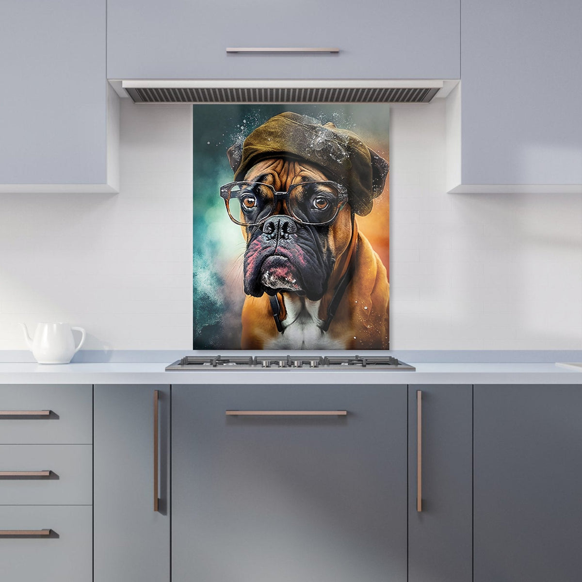 Boxer Dog Splashart Kitchen Splashback