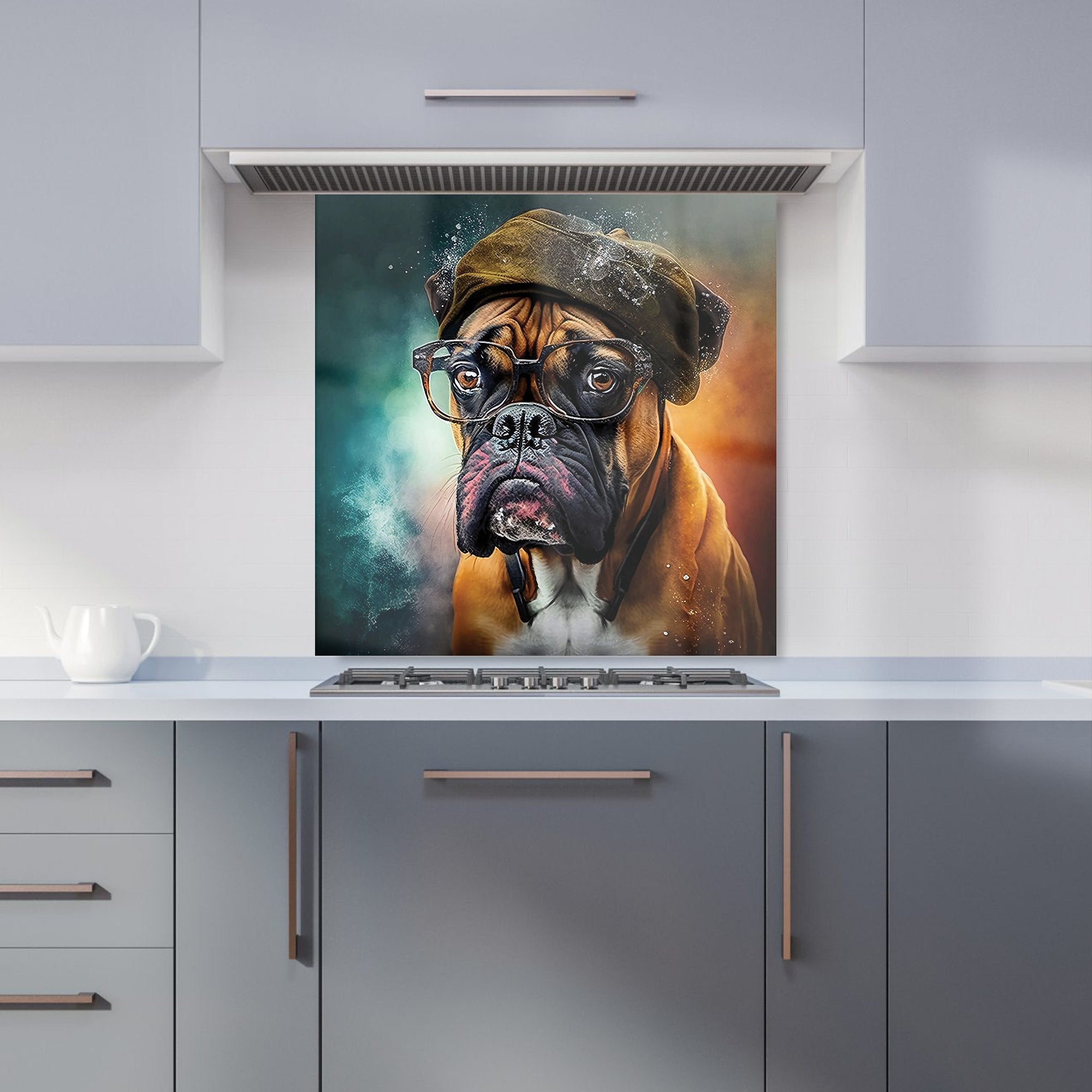 Boxer Dog Splashart Kitchen Splashback
