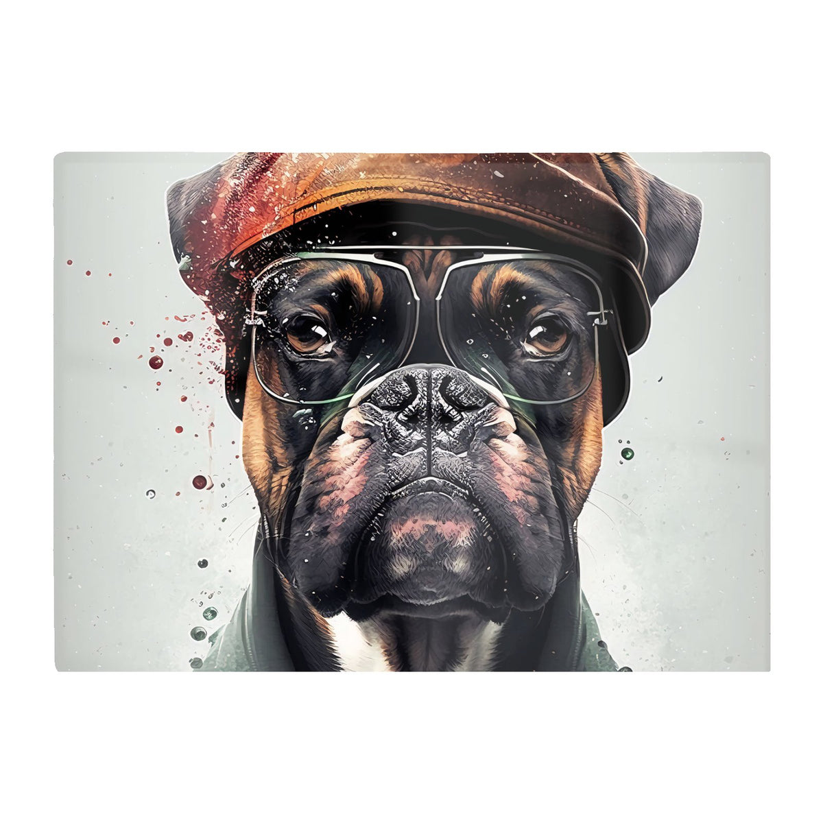 Boxer Dog With Hat Splashart Chopping Board