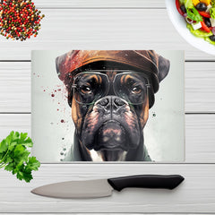 Boxer Dog With Hat Splashart Chopping Board