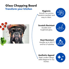Boxer Dog With Hat Splashart Chopping Board