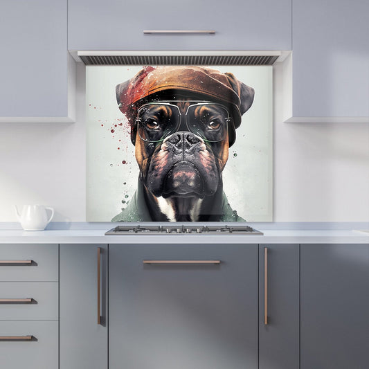 Boxer Dog With Hat Splashart Kitchen Splashback