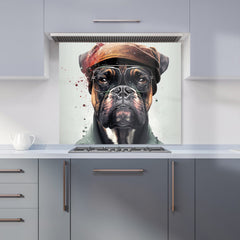 Boxer Dog With Hat Splashart Kitchen Splashback