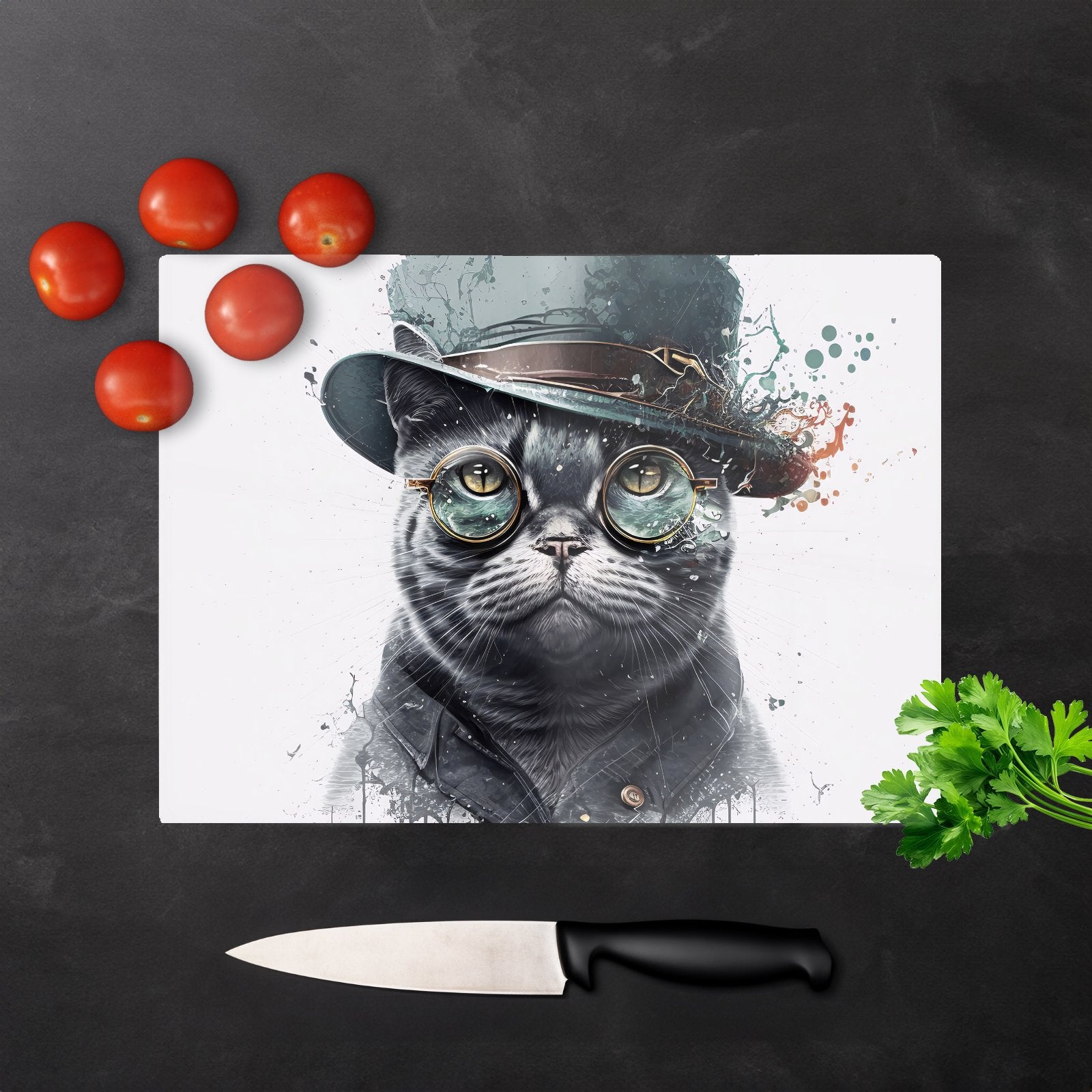 British Shorthair Cat Splashart Chopping Board
