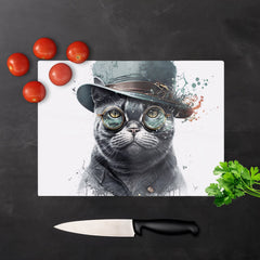 British Shorthair Cat Splashart Chopping Board