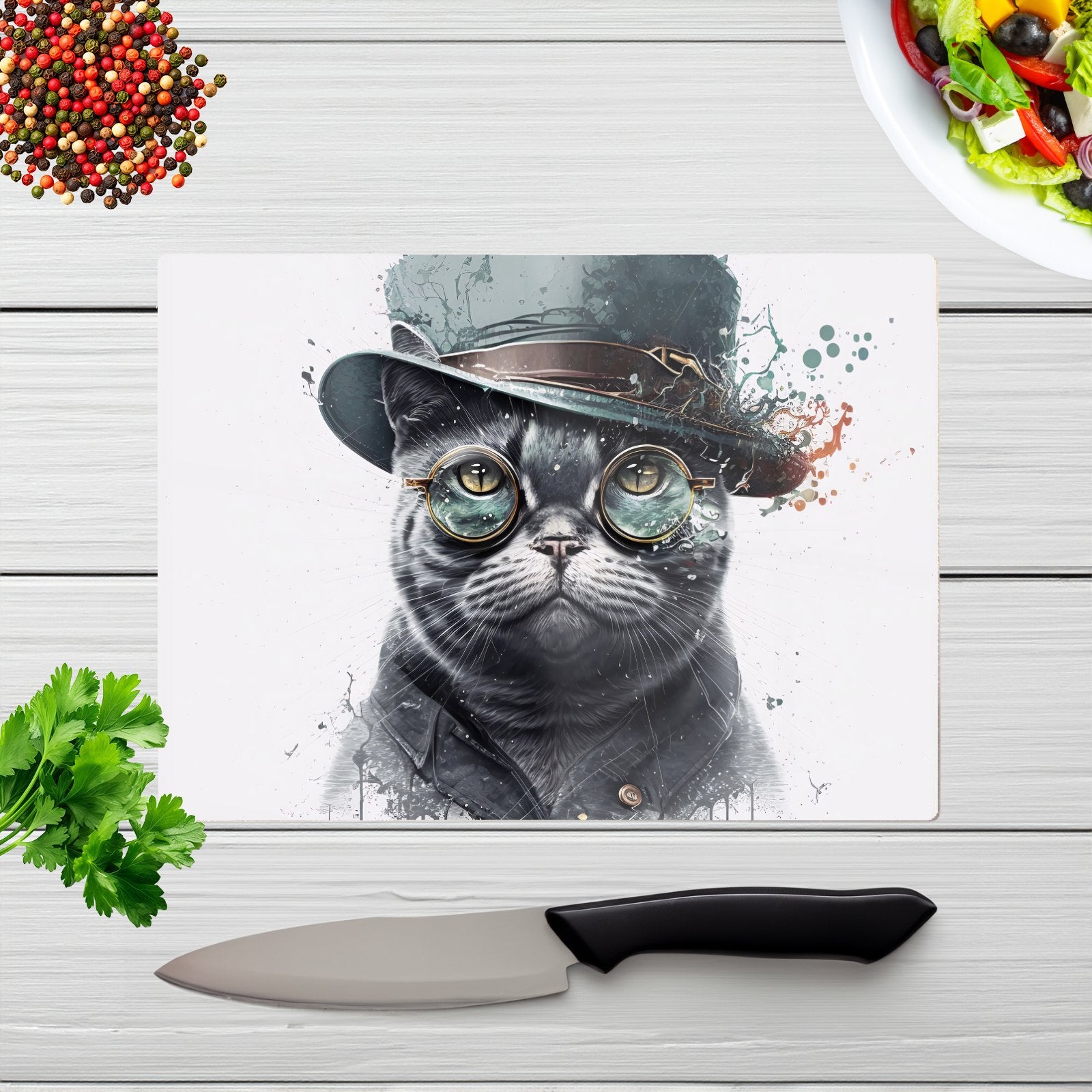 British Shorthair Cat Splashart Chopping Board