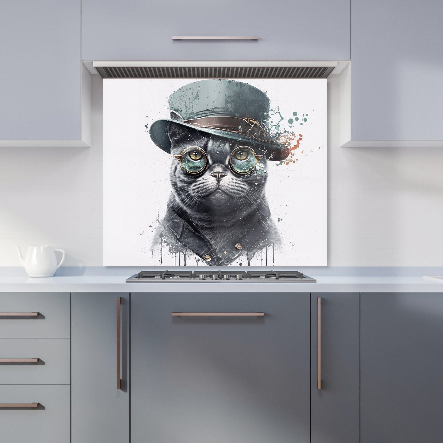 British Shorthair Cat Splashart Kitchen Splashback