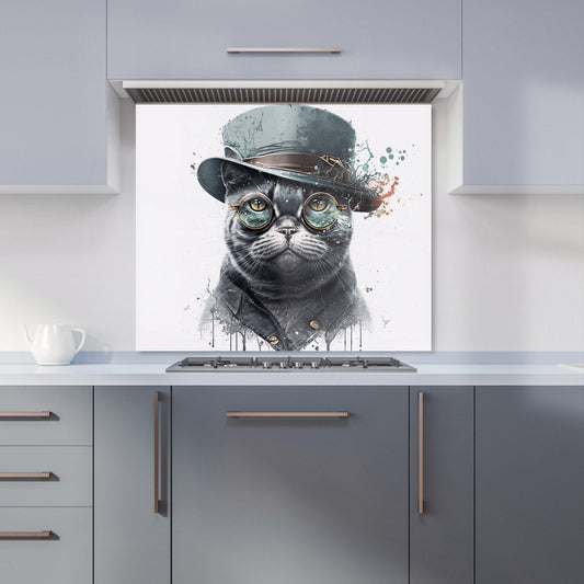 British Shorthair Cat Splashart Kitchen Splashback