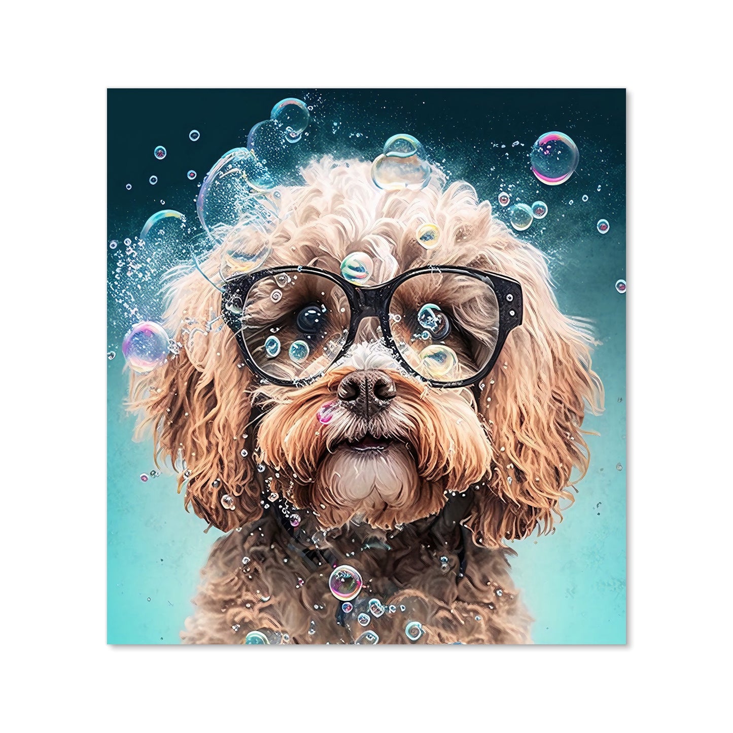 Cavapoo Dog With Glasses Splashart Kitchen Splashback