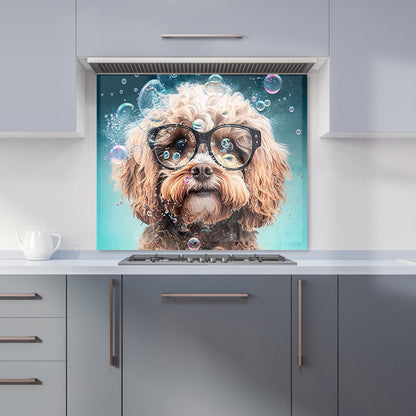 Cavapoo Dog With Glasses Splashart Kitchen Splashback