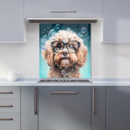 Cavapoo Dog With Glasses Splashart Kitchen Splashback