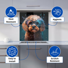 Cavapoo Dog Face Splashart Kitchen Splashback
