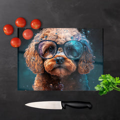 Cavapoo Dog Face Splashart Chopping Board
