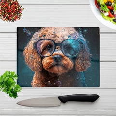 Cavapoo Dog Face Splashart Chopping Board