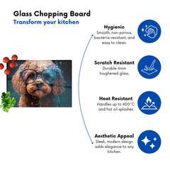 Cavapoo Dog Face Splashart Chopping Board