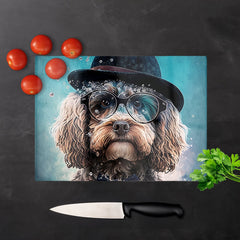 Cockapoo Dog Splashart Chopping Board