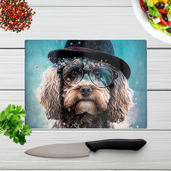 Cockapoo Dog Splashart Chopping Board