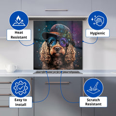 Cockapoo Dog Face Splashart Kitchen Splashback