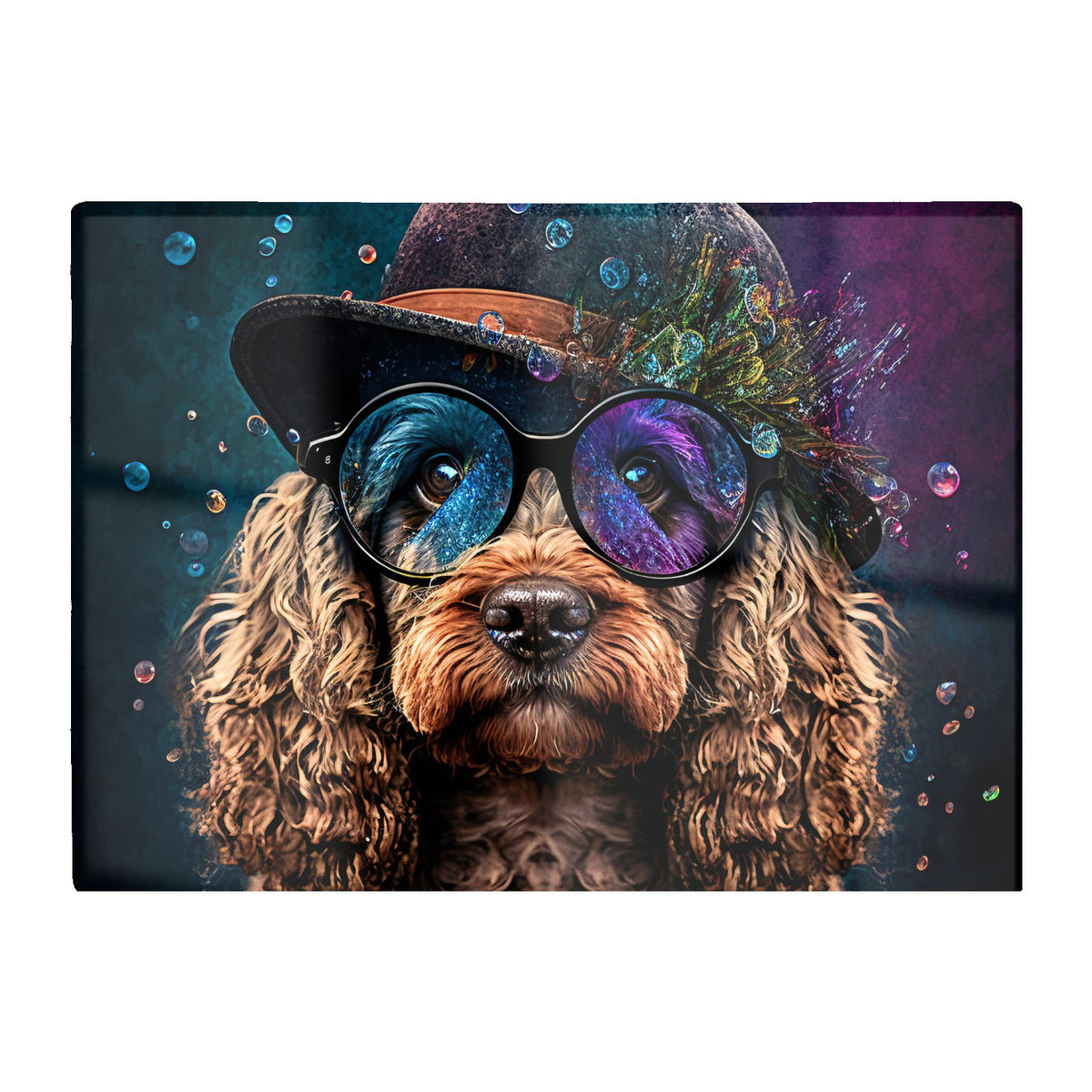 Cockapoo Dog Face Splashart Chopping Board