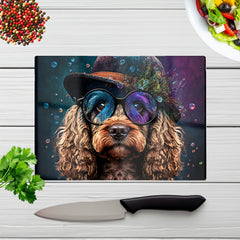 Cockapoo Dog Face Splashart Chopping Board