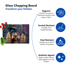 Cockapoo Dog Face Splashart Chopping Board