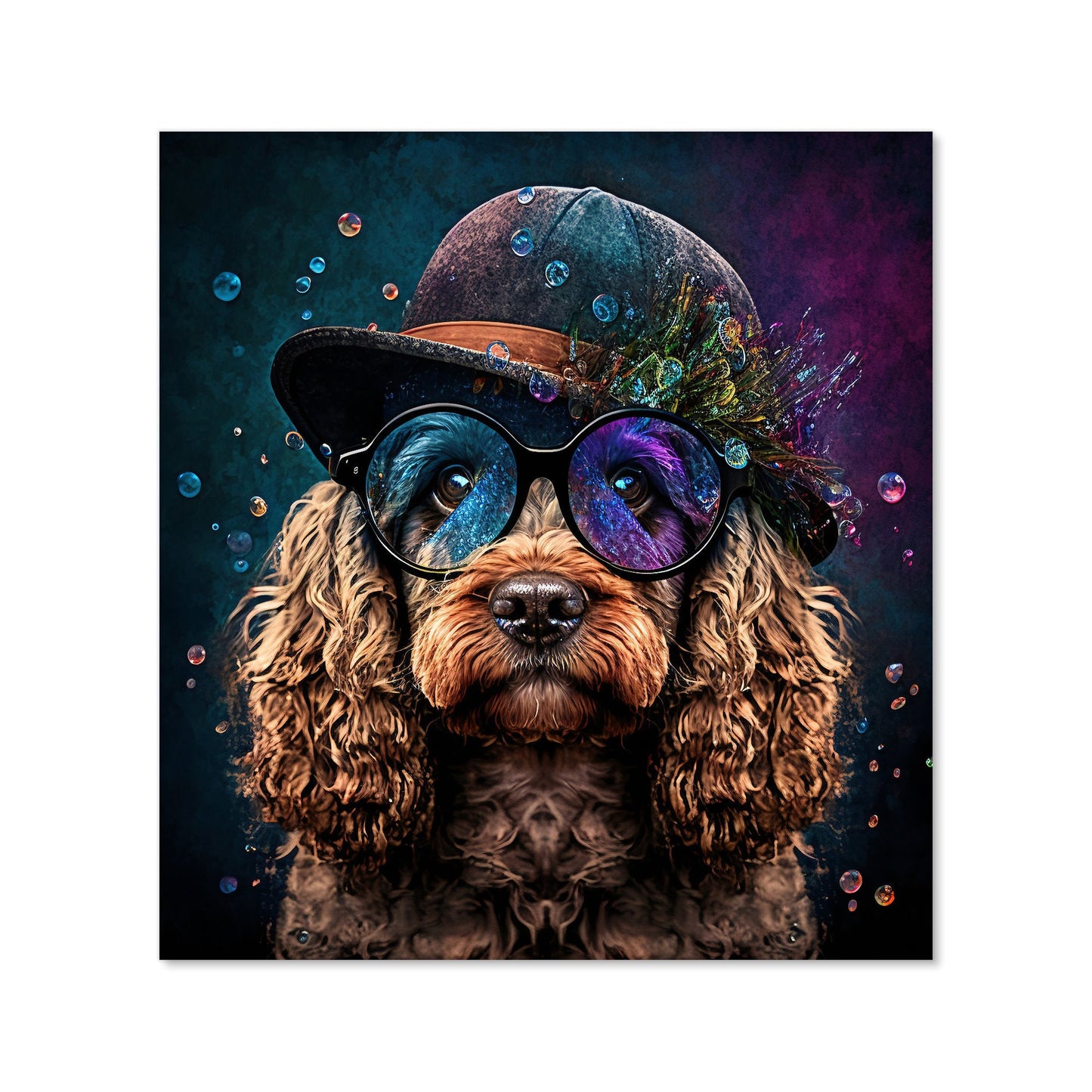 Cockapoo Dog Face Splashart Kitchen Splashback