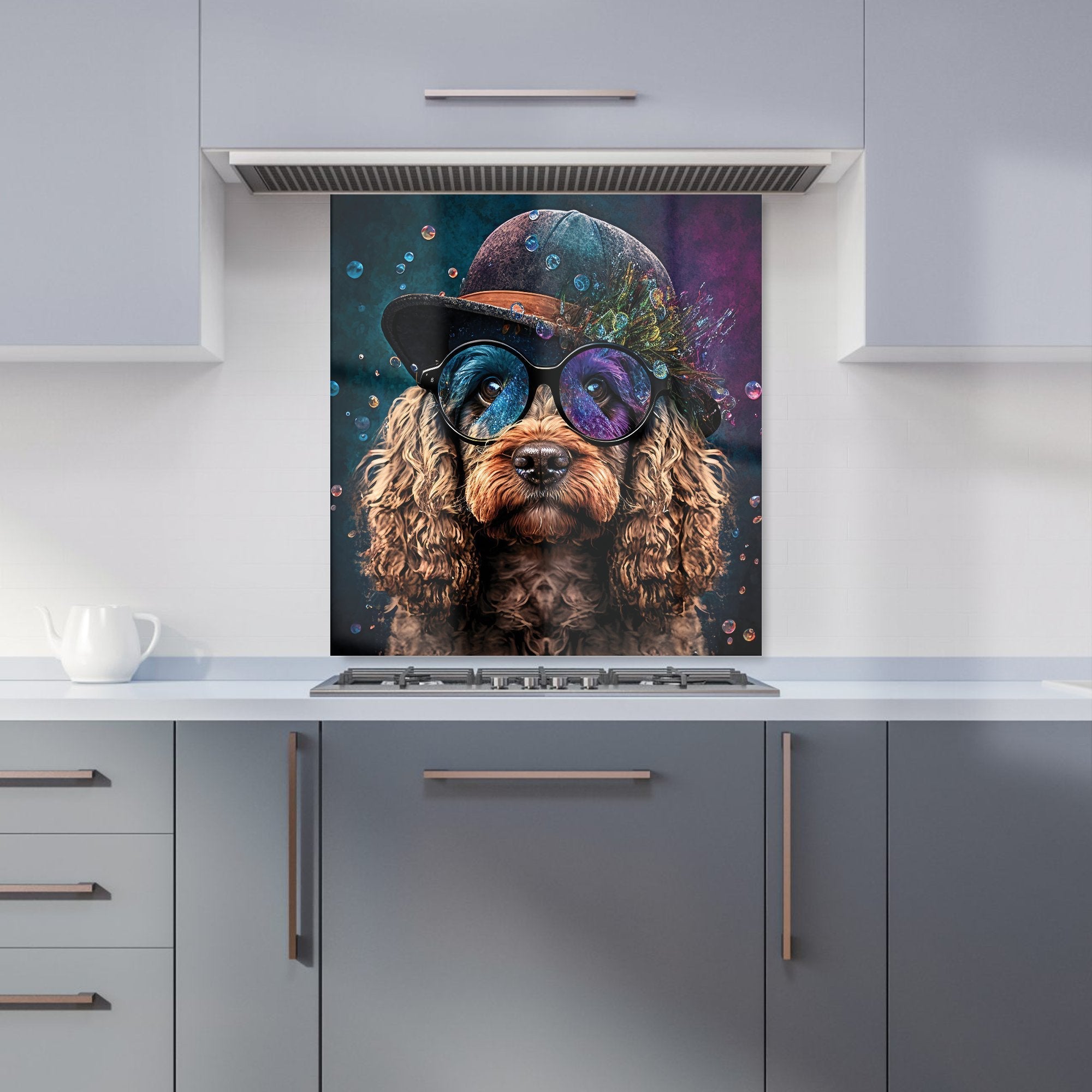 Cockapoo Dog Face Splashart Kitchen Splashback