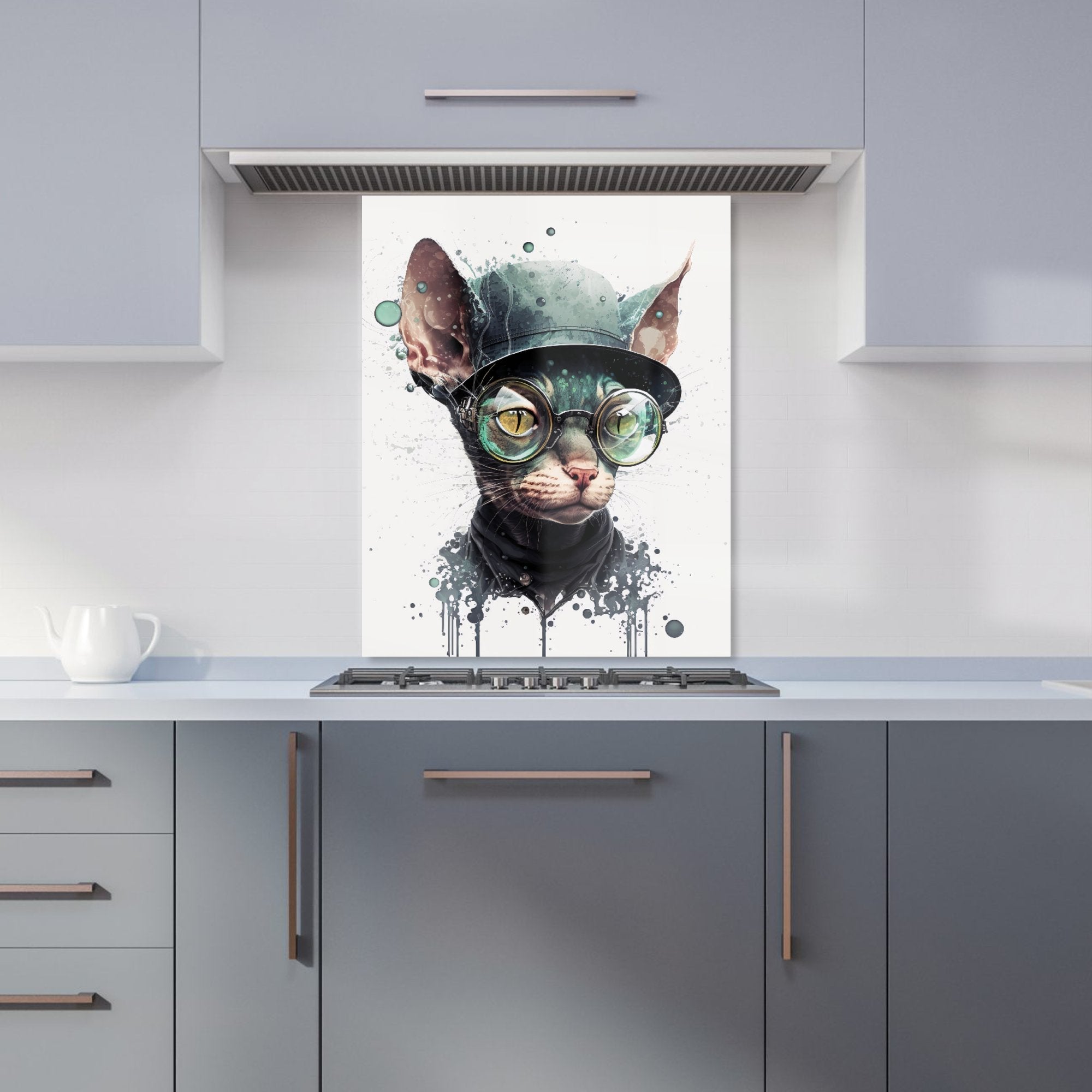 Cornish Rex Cat Splashart Kitchen Splashback