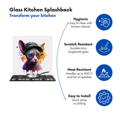 Cornish Rex With Glasses Splashart Kitchen Splashback