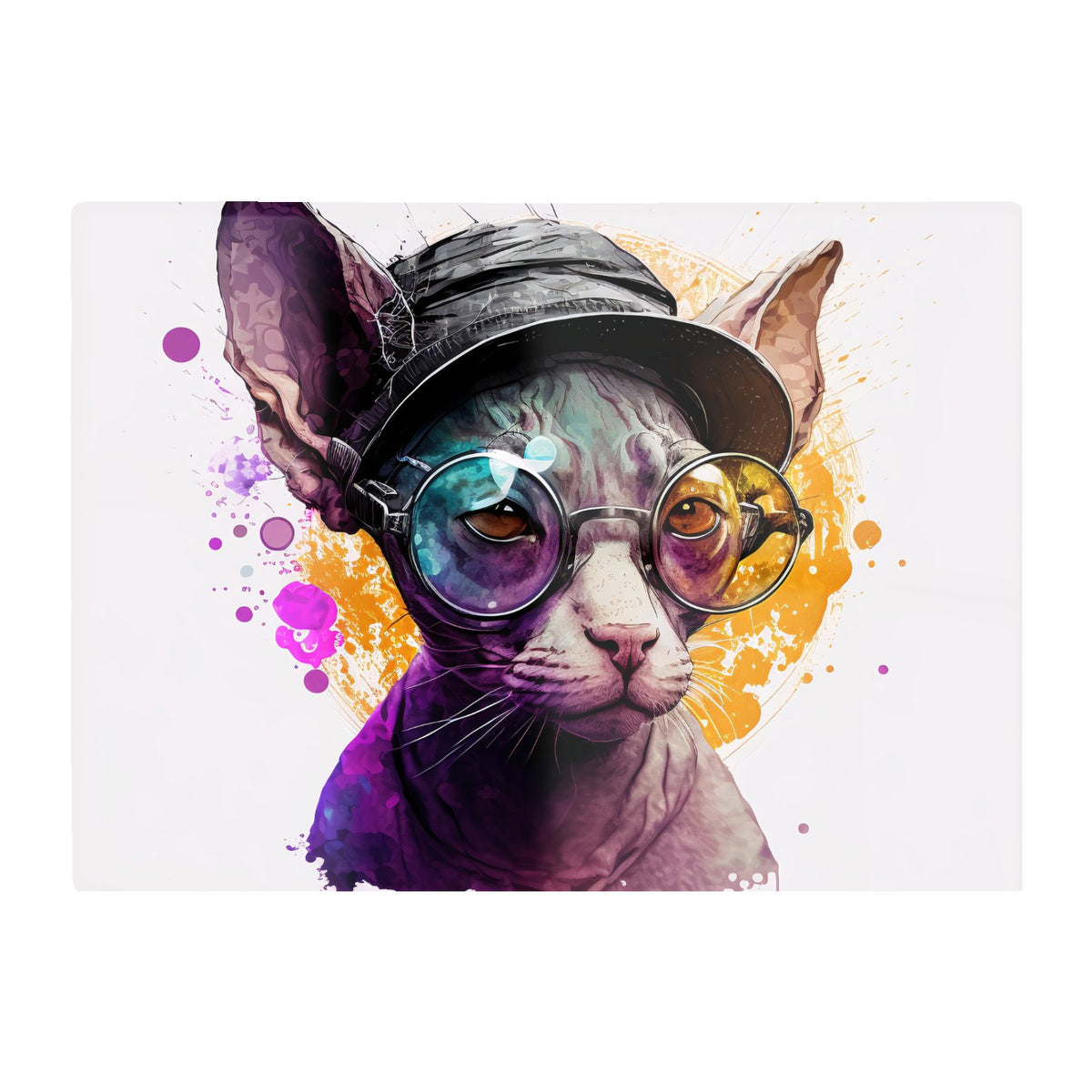Cornish Rex With Glasses Splashart Chopping Board