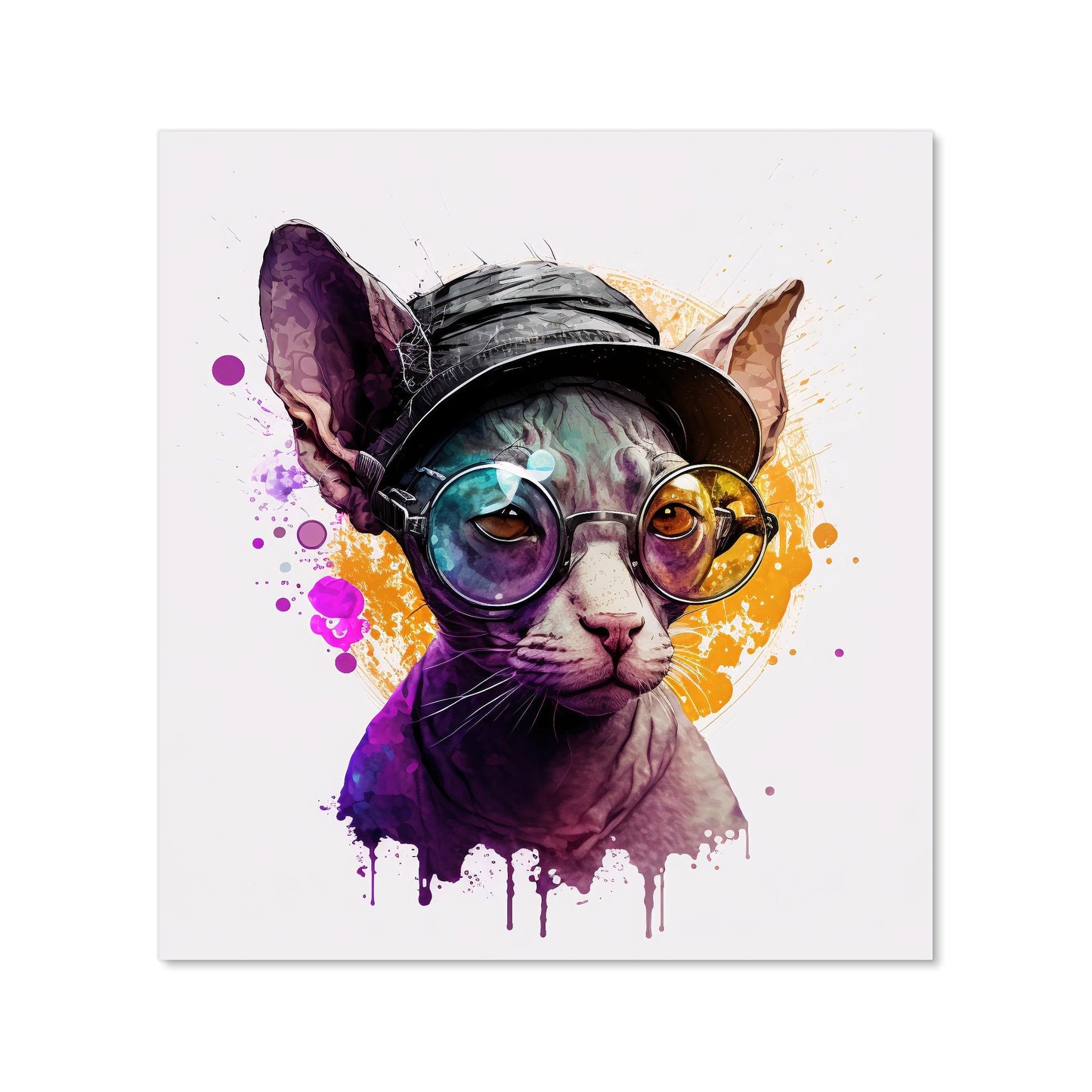 Cornish Rex With Glasses Splashart Kitchen Splashback