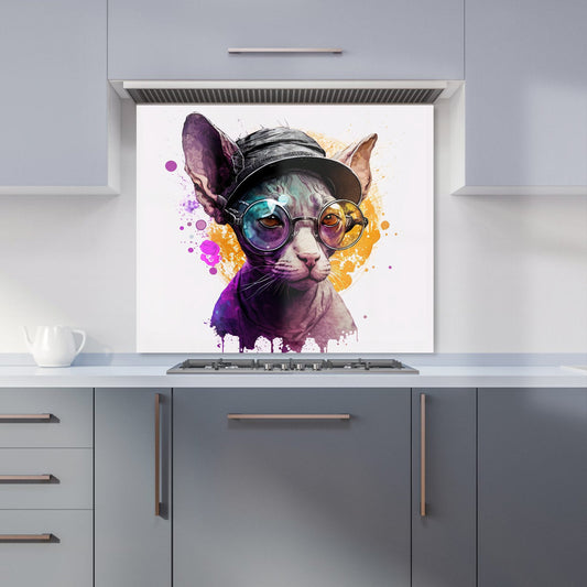 Cornish Rex With Glasses Splashart Kitchen Splashback