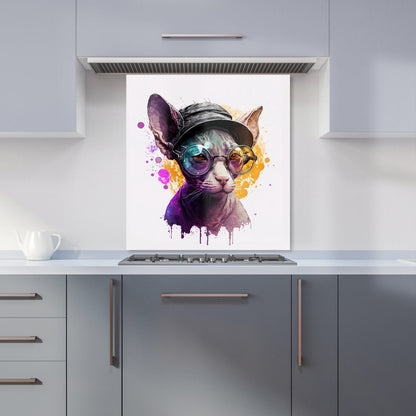 Cornish Rex With Glasses Splashart Kitchen Splashback