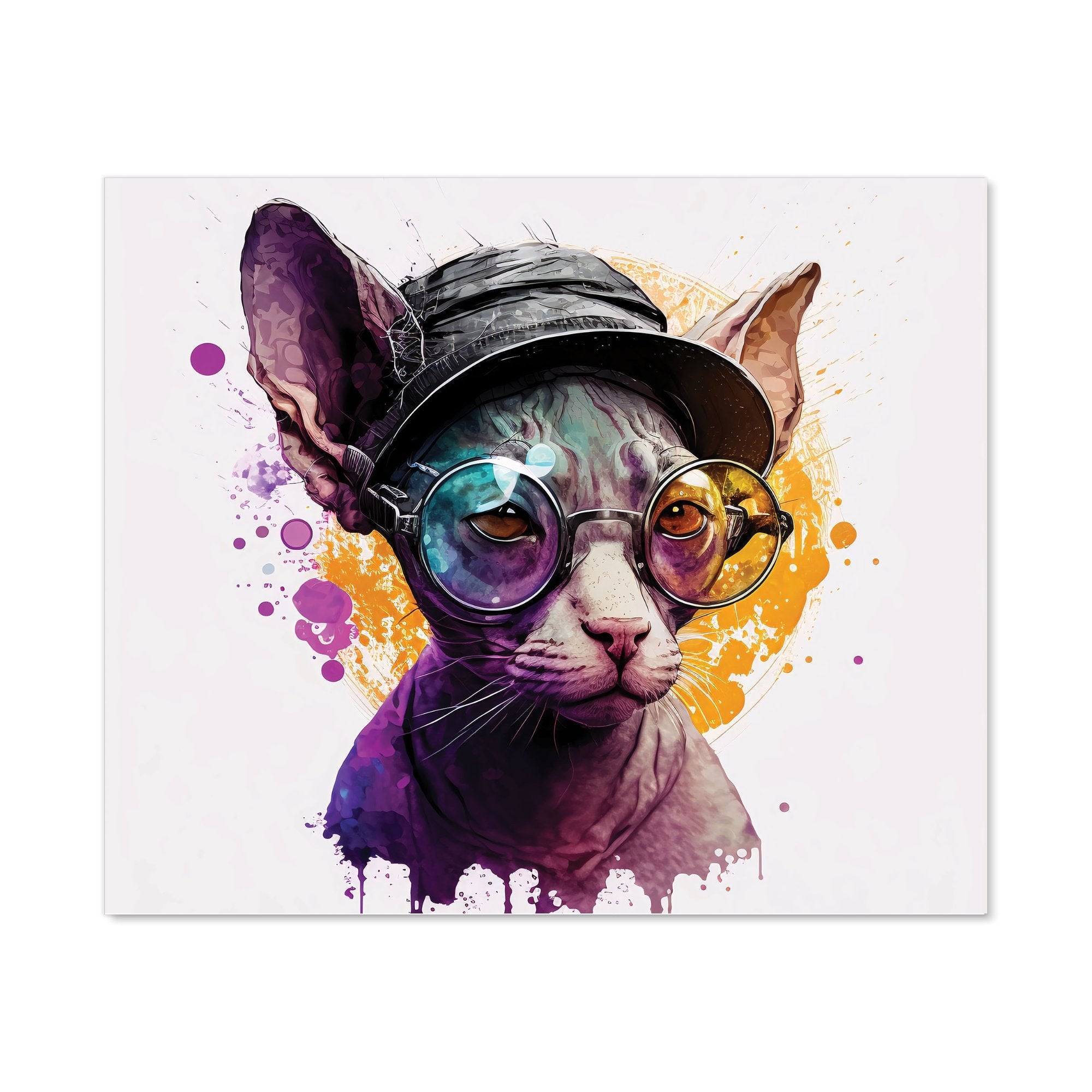Cornish Rex With Glasses Splashart Kitchen Splashback
