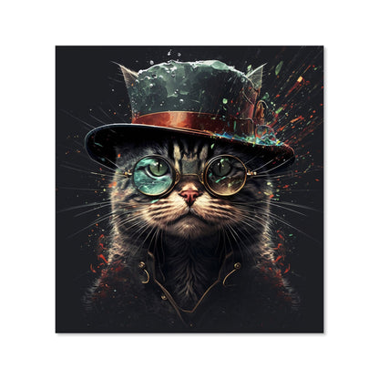 Cat With Glasses Splashart Kitchen Splashback