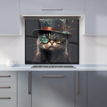 Cat With Glasses Splashart Kitchen Splashback