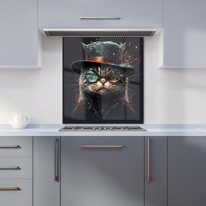 Cat With Glasses Splashart Kitchen Splashback