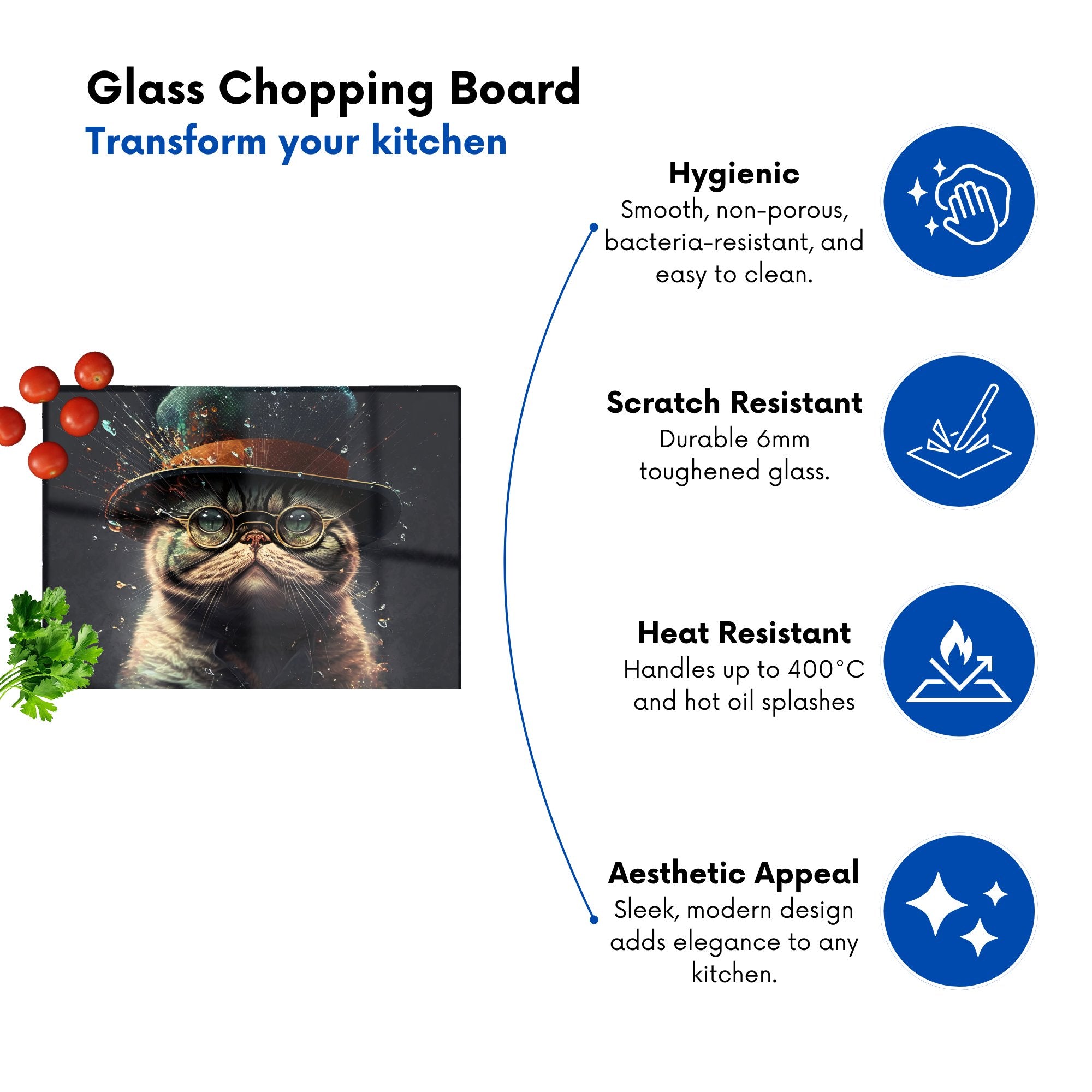 Shorthair Cat Splashart Chopping Board