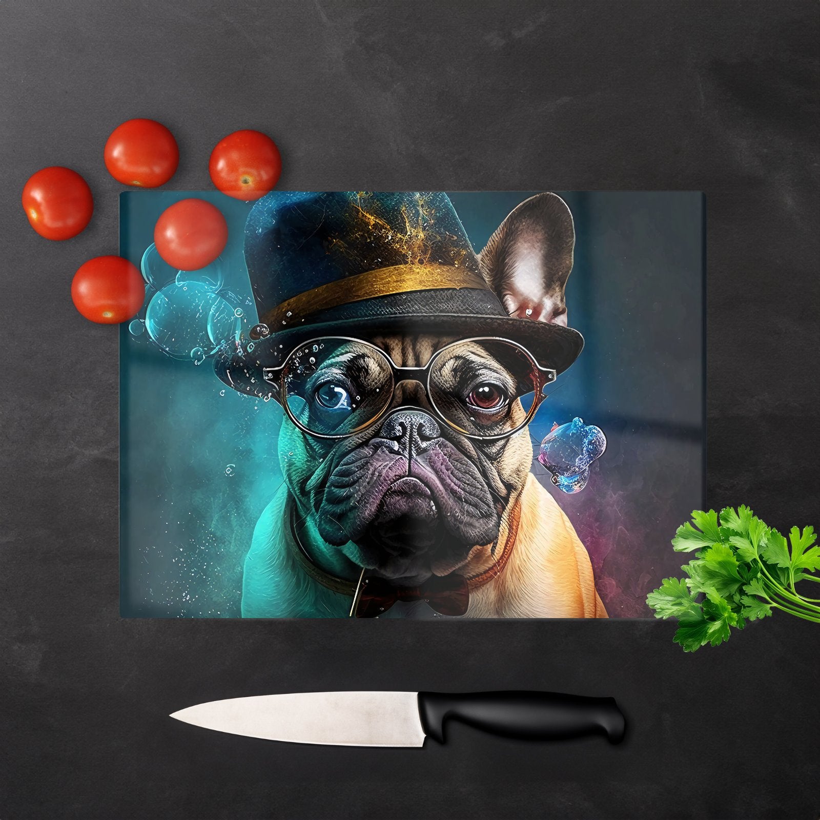 French Bulldog Splashart Chopping Board