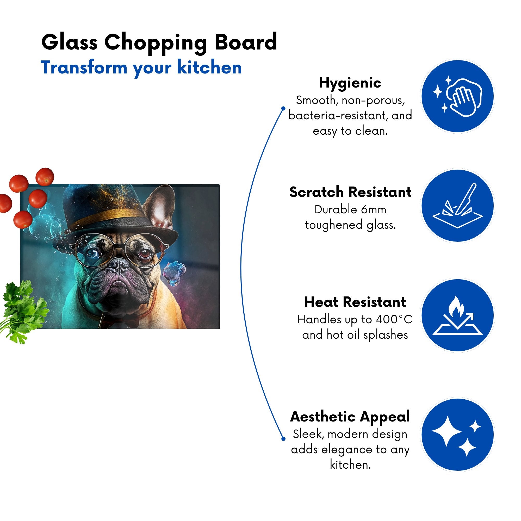 French Bulldog Splashart Chopping Board