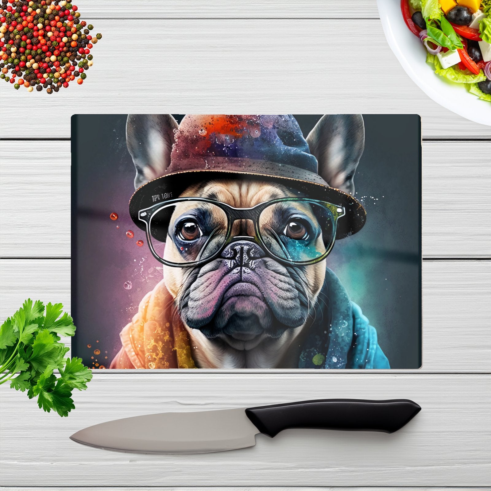 French Bulldog Dog Splashart Chopping Board