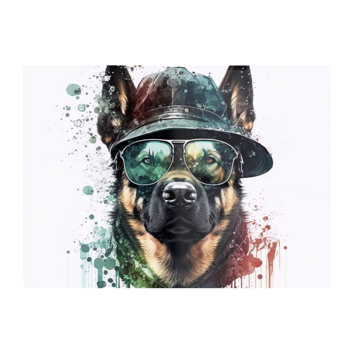 German Shepherd Splashart Chopping Board